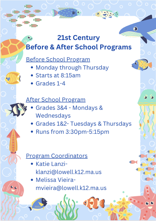 Before & After School Program Information- also below image